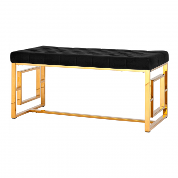 Банкетка-скамейка БРУКЛИН велюр черный сталь золото