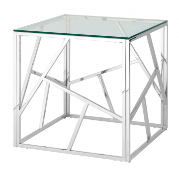 Журнальный столик 55*55 АРТ ДЕКО серебро