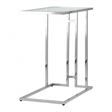 Журнальный столик 50*32 БОСТОН прозрачное стекло сталь серебро