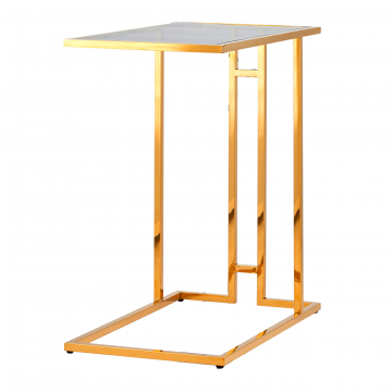 Журнальный столик 50*32 БОСТОН стекло smoke сталь золото