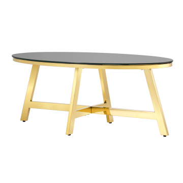 Журнальный стол 100*50 АЛЬБА золото стекло черное