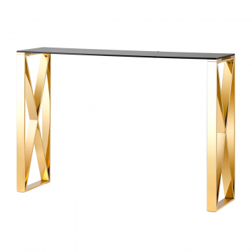 Консоль КРОСС 115*30 золото стекло smoke