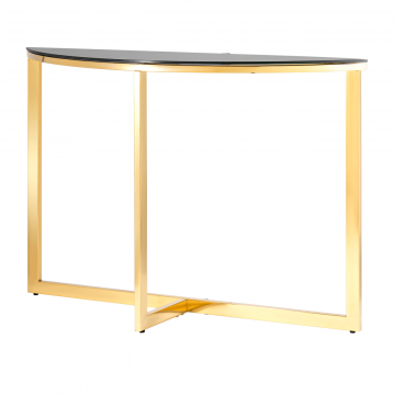 Консоль полукруглая АЛЬБА 115*30 золото стекло черное