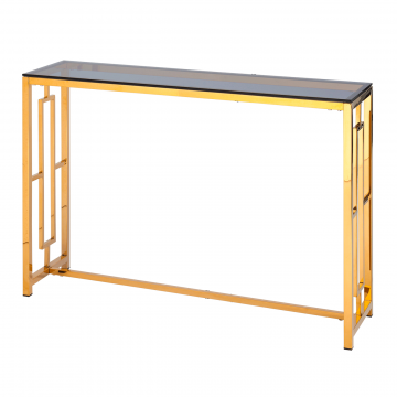 Консоль БРУКЛИН 115*30 золото стекло smoke