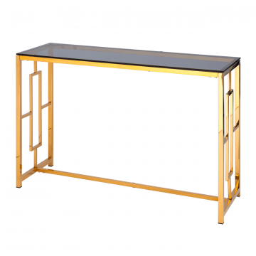 Консоль БРУКЛИН 120*40 золото стекло smoke