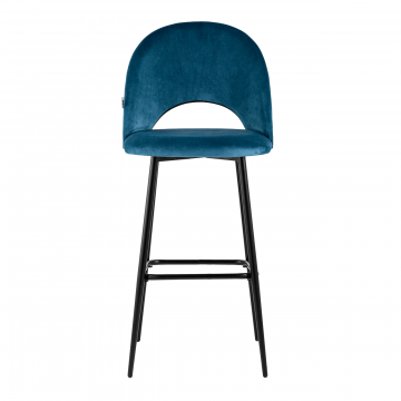 Стул барный Меган велюр пыльно-синий