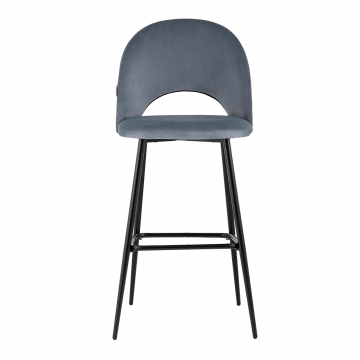 Стул барный Меган велюр серый