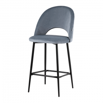 Стул полубарный Меган велюр серый