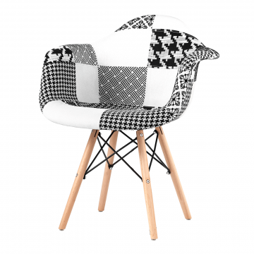 Кресло DSW пэчворк черно-белое