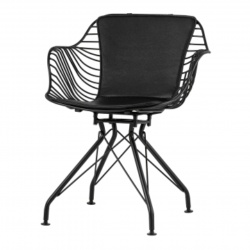 Стул Thomas черный с черной подушкой