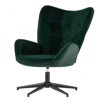 Кресло Филадельфия велюр изумрудный ножка черная