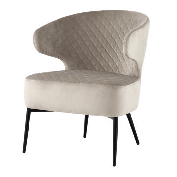 Кресло лаунж Royal велюр светло-серый