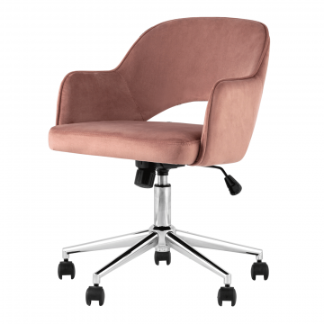 Кресло компьютерное Кларк велюр розовый