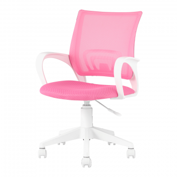 Кресло офисное TopChairs ST-BASIC-W розовый крестовина пластик белый