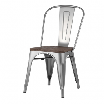Стул TOLIX WOOD серебристый матовый