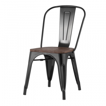 Стул TOLIX WOOD черный глянцевый