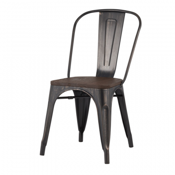 Стул TOLIX WOOD черный патина золото