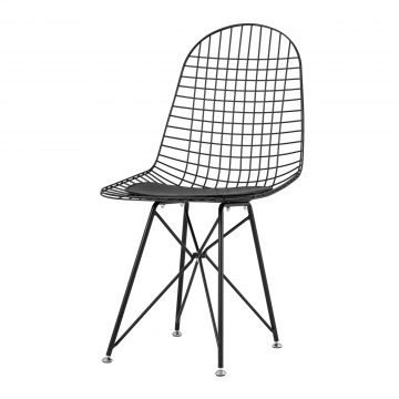 Стул обеденный Eiffel черный с черной подушкой