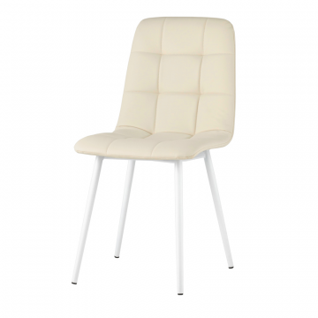 Стул Oliver экокожа белый белые ножки