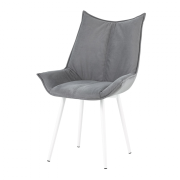 Стул Осло велюр серый белые ножки