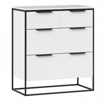 Комод 890 с 4 ящиками Норд (Белый/Статуарио)