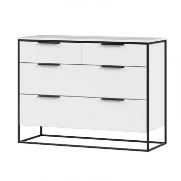 Комод 1190 с 4 ящиками Норд (Белый/Статуарио)