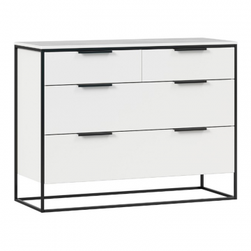 Комод 1190 с 4 ящиками Норд (Белый/Статуарио)