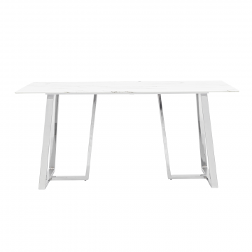 Стол обеденный Даллас 160*90 белый стеклянный