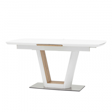 Стол обеденный Атланта раскладной 160-200*90 глянцевый белый