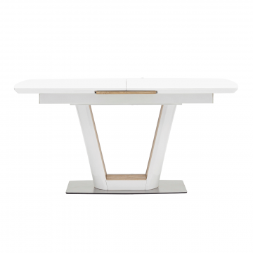 Стол обеденный Атланта раскладной 160-200*90 глянцевый белый