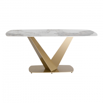 Стол обеденный Аврора 180*90 керамика светлая