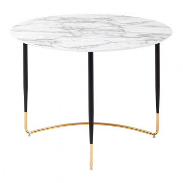 Стол обеденный Даймакс 110*110 белый мрамор