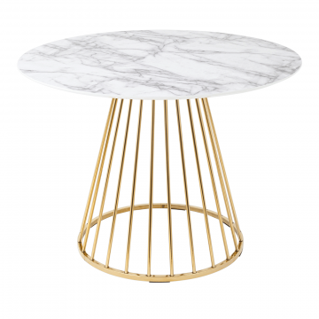 Стол обеденный Ливерпуль 110*110 белый мрамор