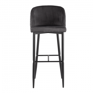 Стул барный Оскар велюр серый