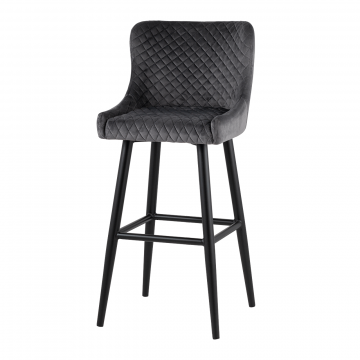Стул барный Ститч велюр серый