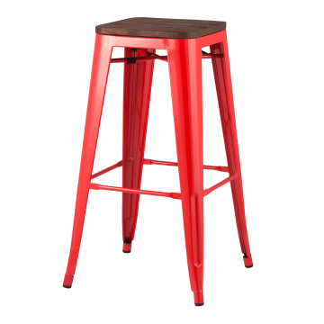 Стул барный TOLIX WOOD красный глянцевый