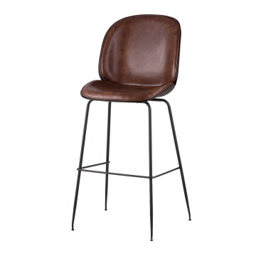 Стул барный Beetle PU со спинкой коричневый