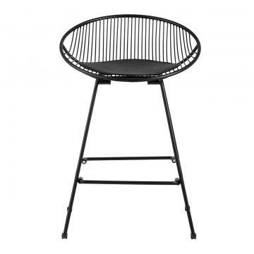 Стул полубарный UFO черный с черной подушкой