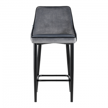 Стул полубарный Коби велюр серый