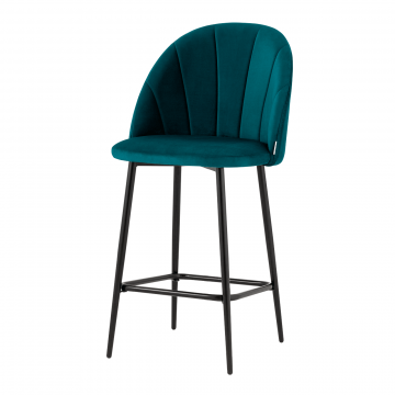 Стул полубарный Логан велюр изумрудный