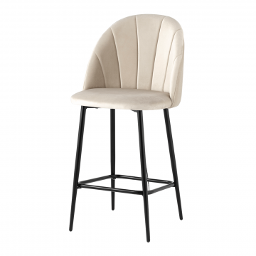 Стул полубарный Логан велюр бежевый