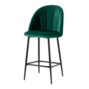 Стул полубарный Логан велюр зелёный