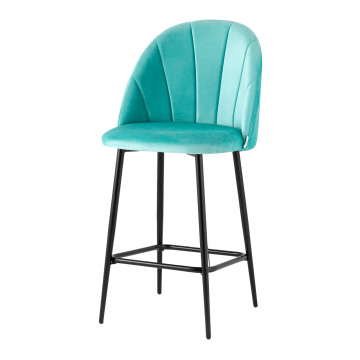 Стул полубарный Логан NEW велюр пыльно-голубой