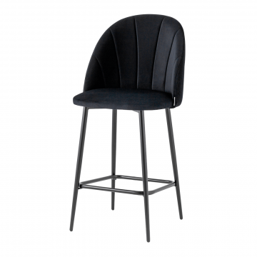 Стул полубарный Логан велюр черный