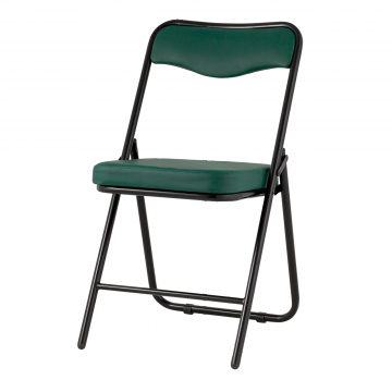 Складной стул Джонни экокожа зелёный каркас черный матовый