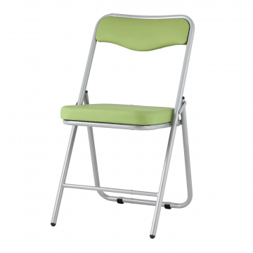 Складной стул Джонни экокожа салатовый каркас металлик