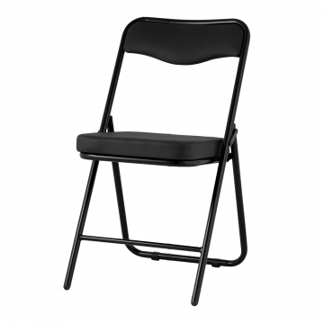 Складной стул Джонни экокожа черный каркас черный матовый