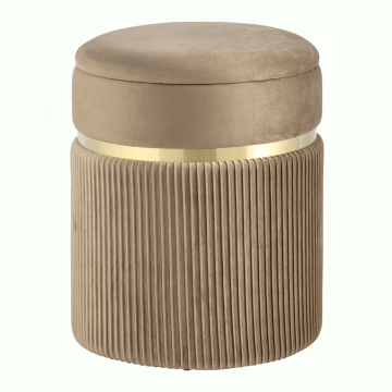 Пуф Миранда с ящиком велюр бежевый