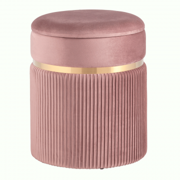 Пуф Миранда с ящиком велюр розовый