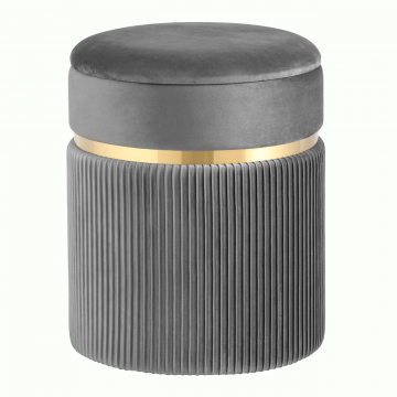 Пуф Миранда с ящиком велюр серый